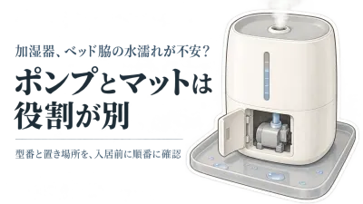春の新生活前に加湿器をベッド脇へ｜給水ポンプと防水マットの確認順